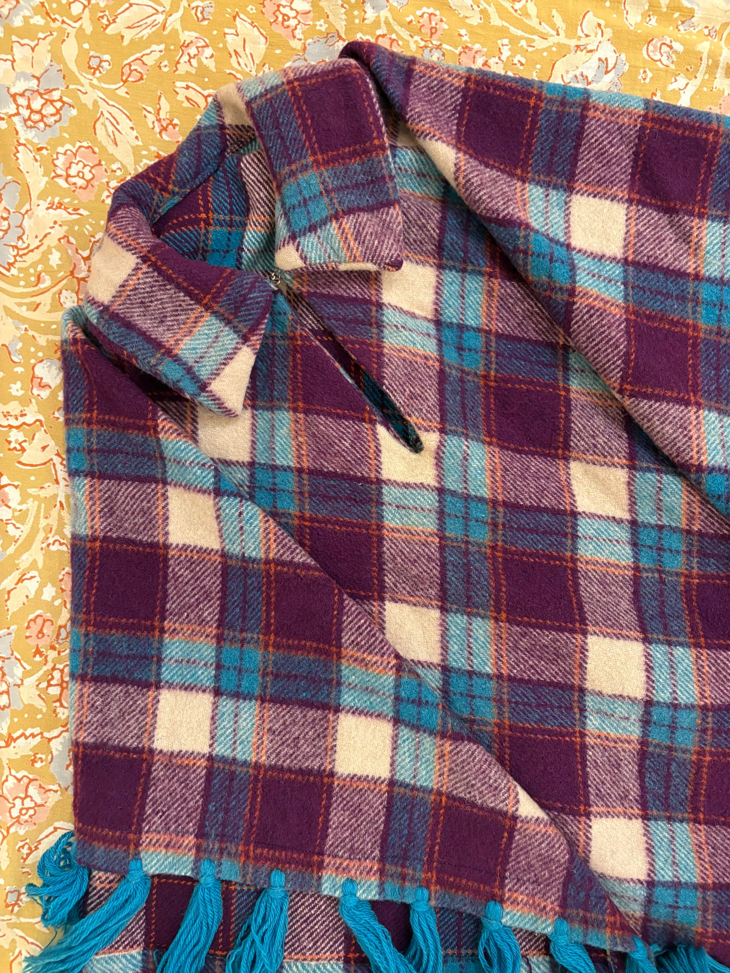 70s Purple Skies Poncho