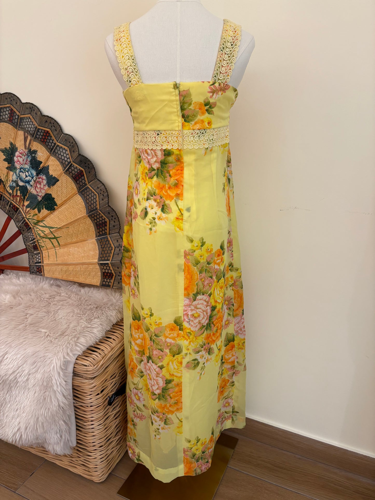 1960s Golden Bloom Maxi
