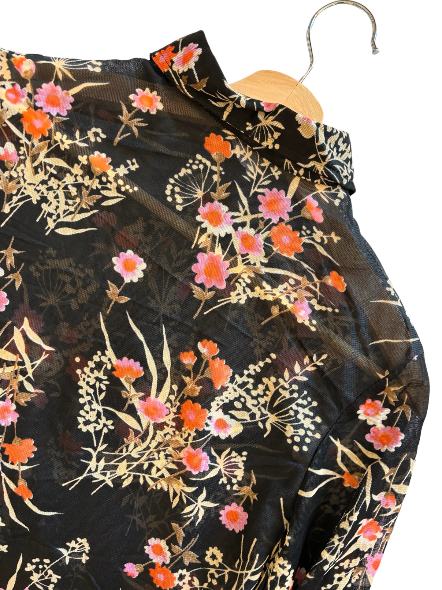 70s Sheer Floral Shirt