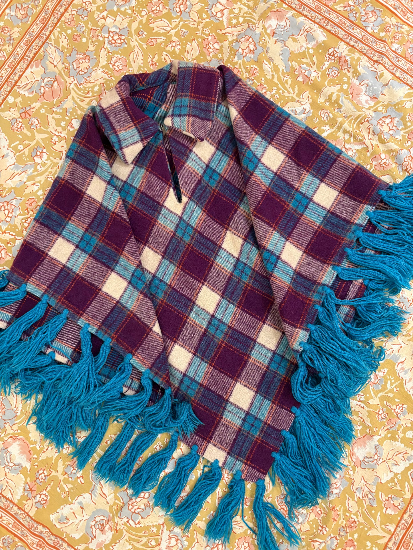 70s Purple Skies Poncho