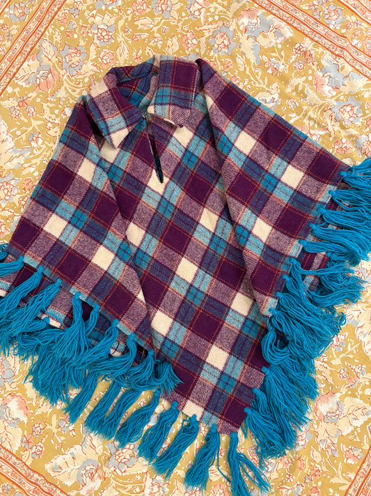 70s Purple Skies Poncho