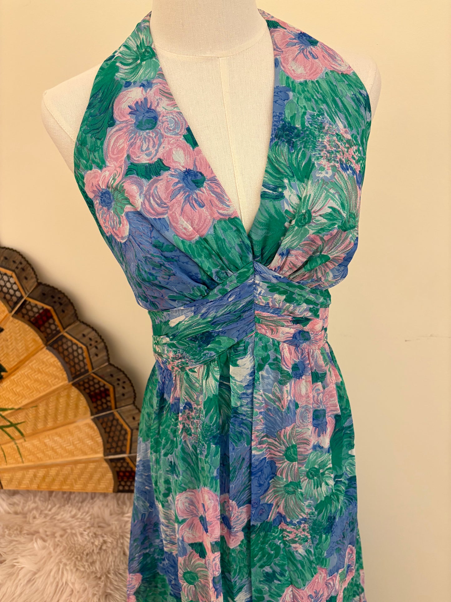 70s Island Dream Halter Dress