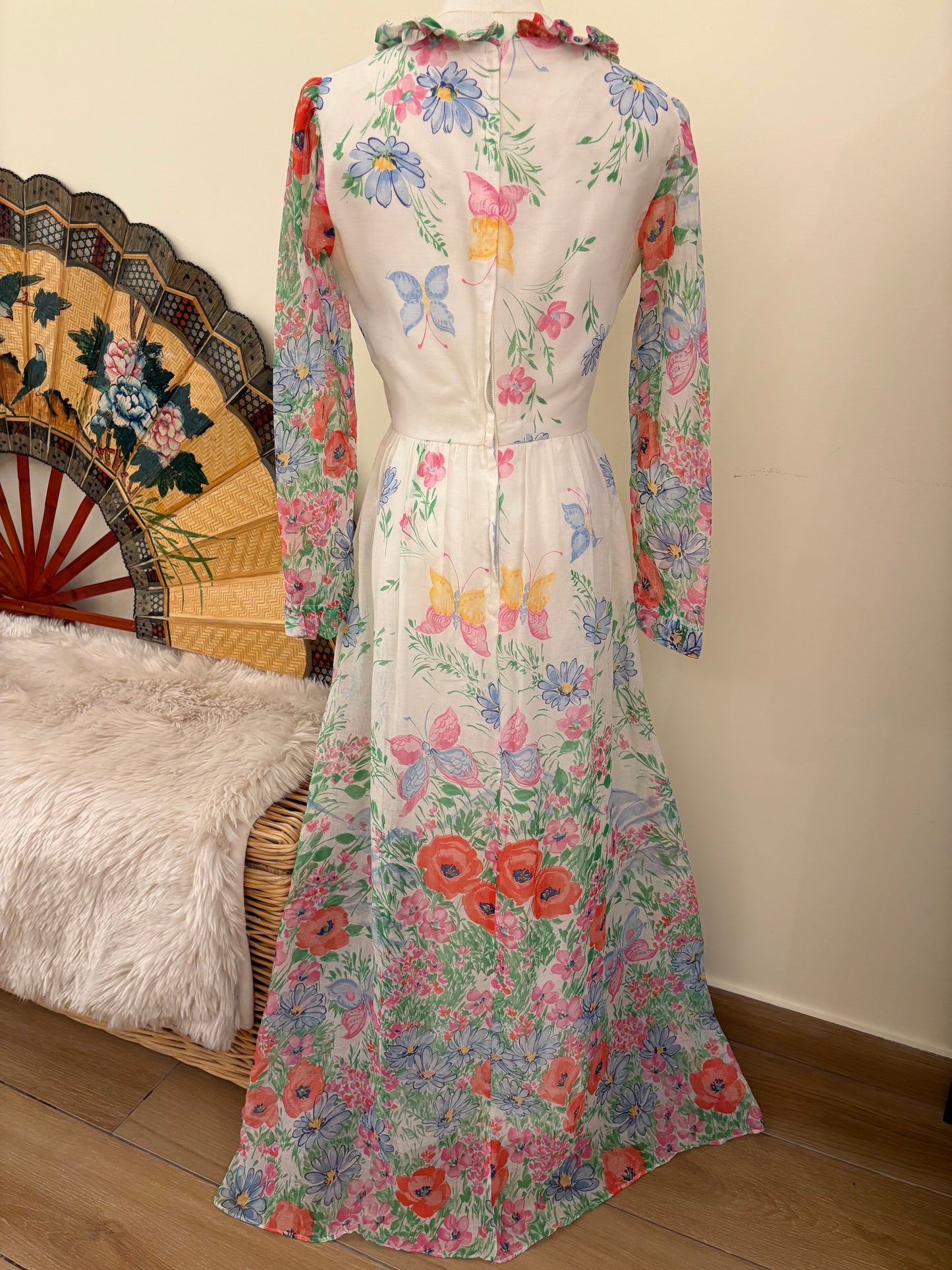 1970s Butterfly Gardens Maxi