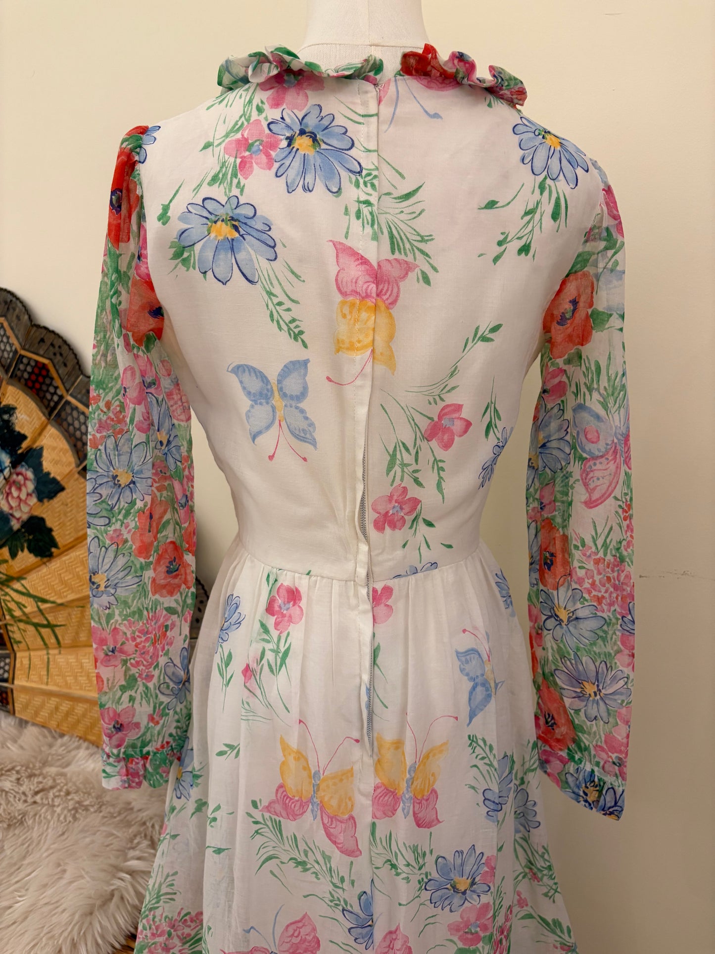 1970s Butterfly Gardens Maxi