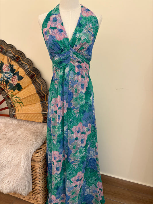 70s Island Dream Halter Dress