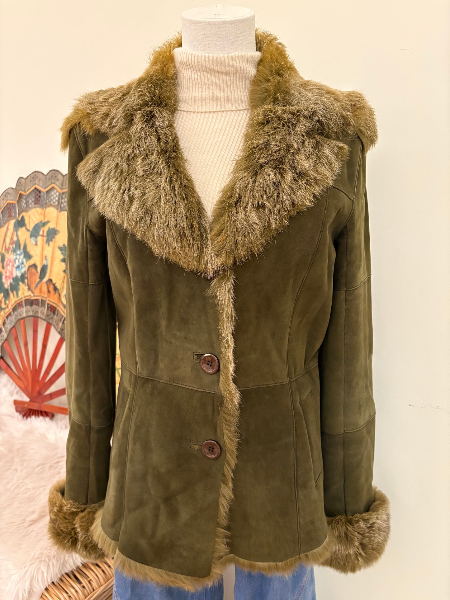 1970s Genuine Fur and Suede Jacket