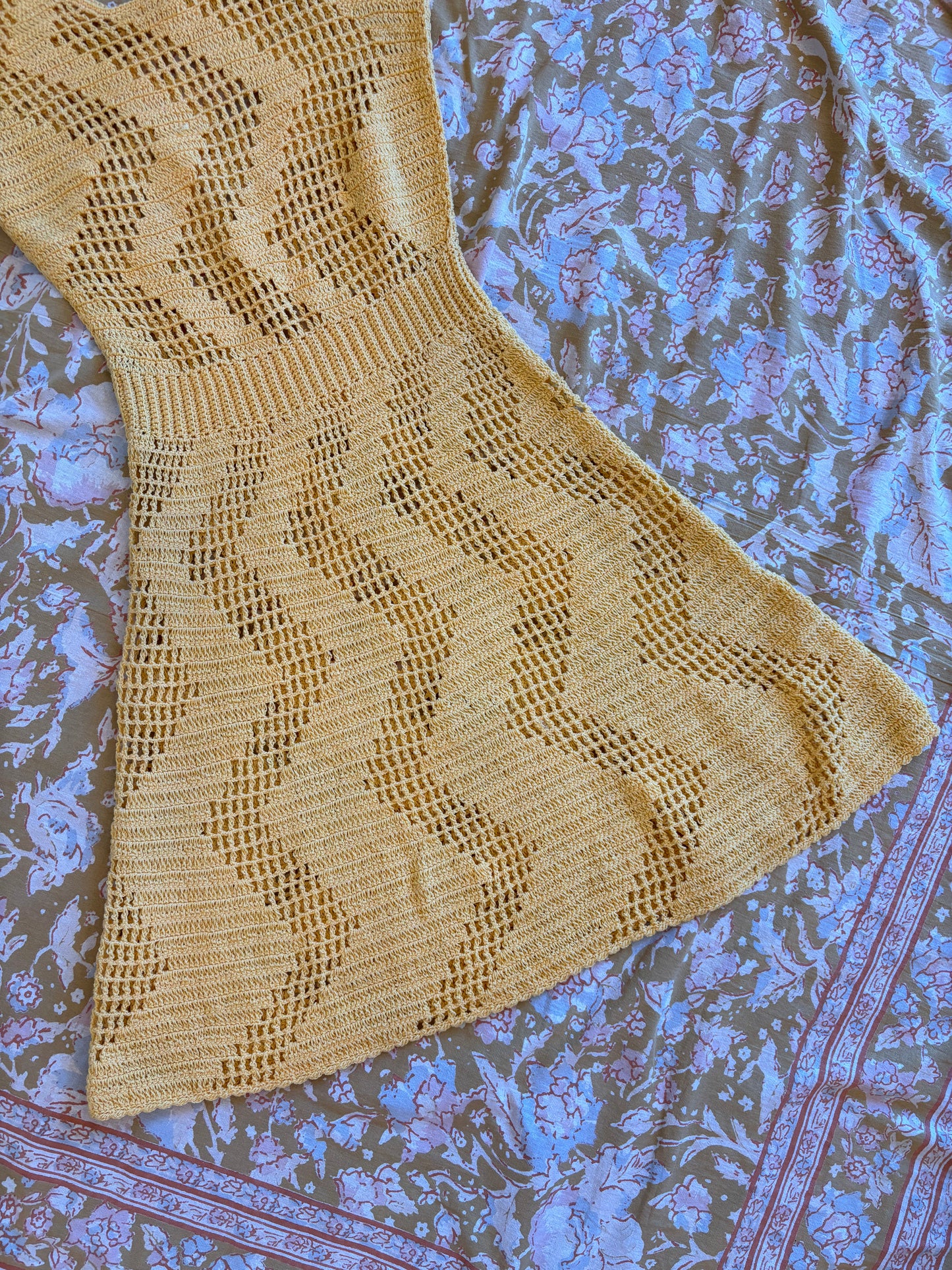 70s Mini Crochet Dress