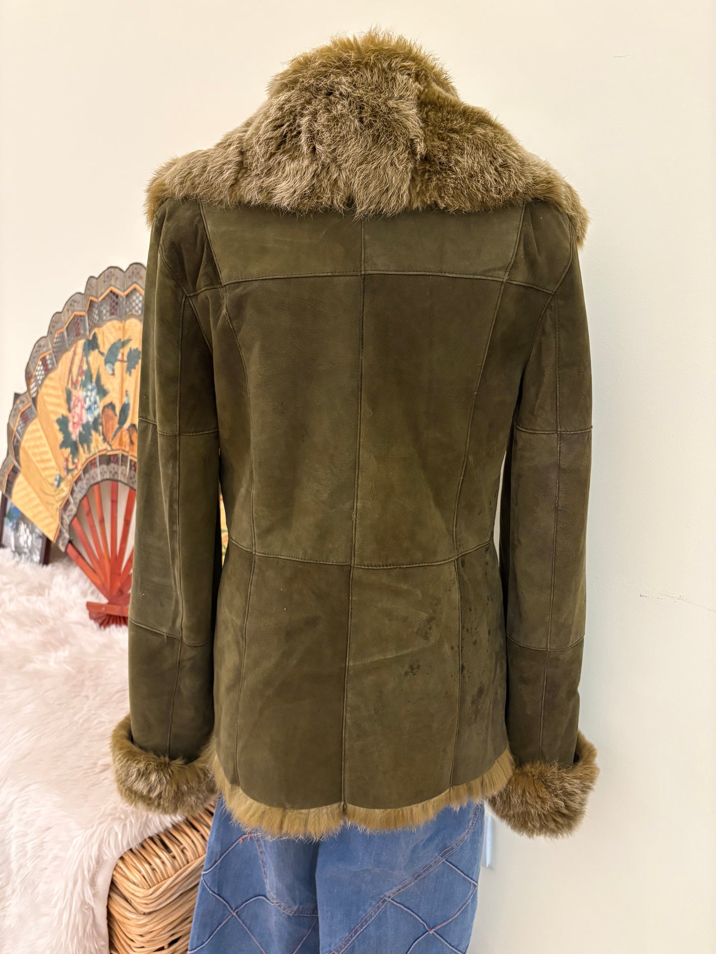 1970s Genuine Fur and Suede Jacket