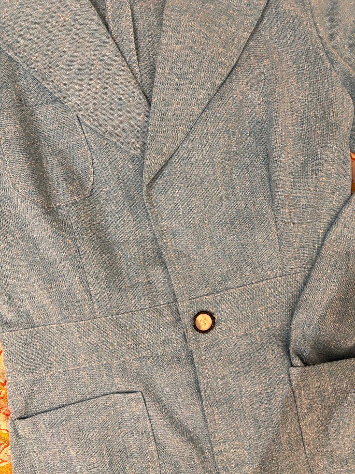 70s Blue Linen Jacket