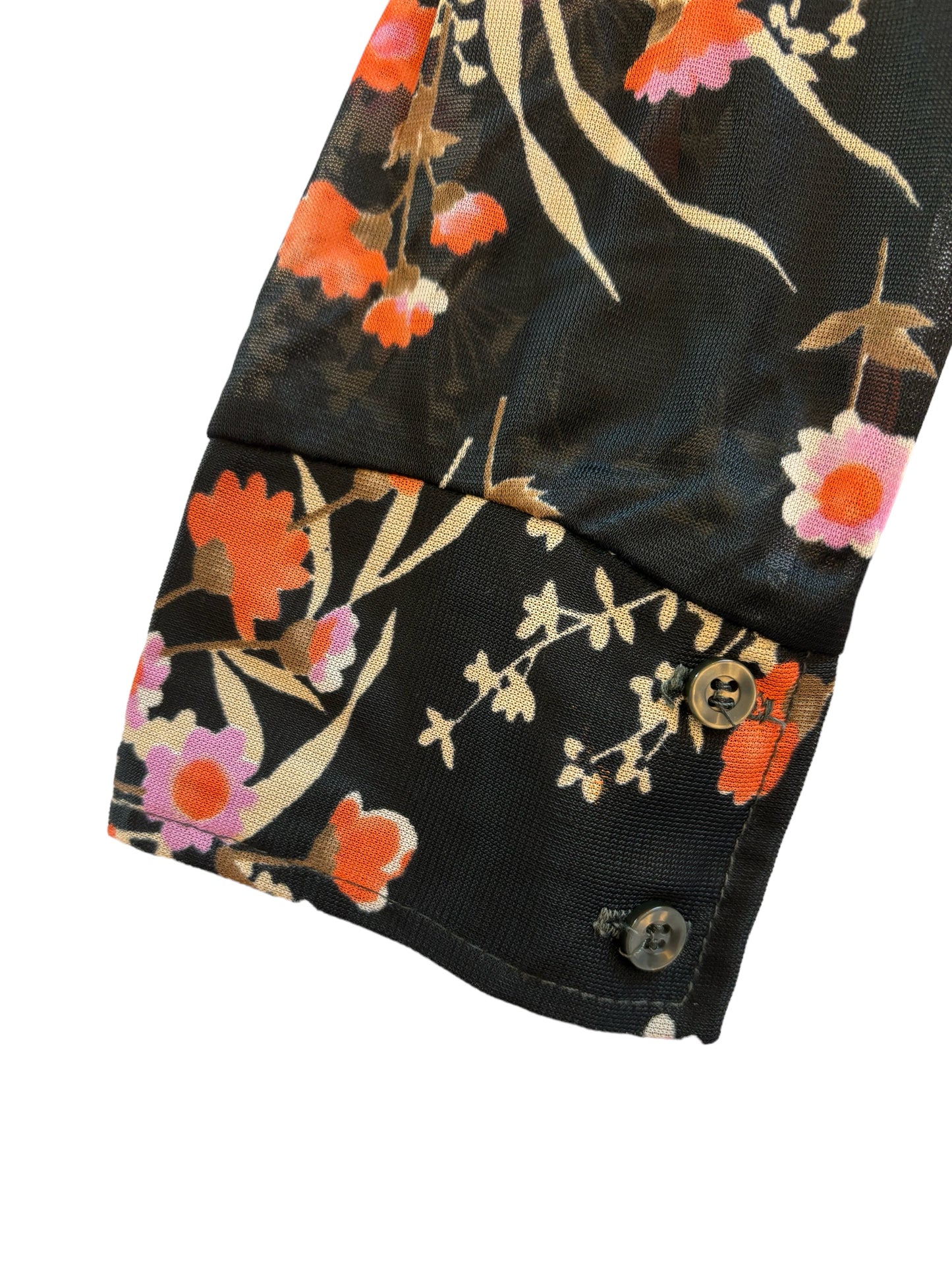 70s Sheer Floral Shirt