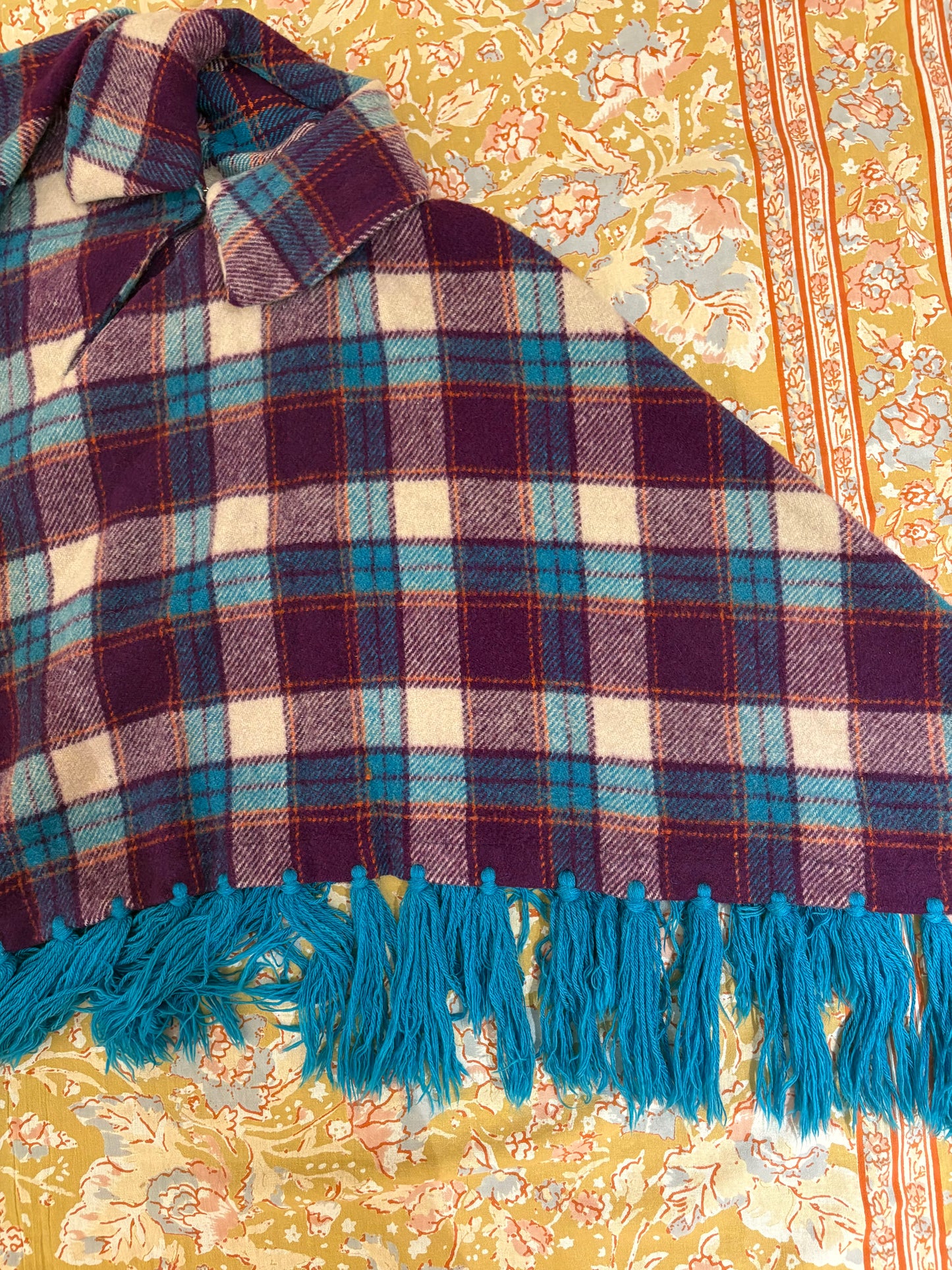 70s Purple Skies Poncho