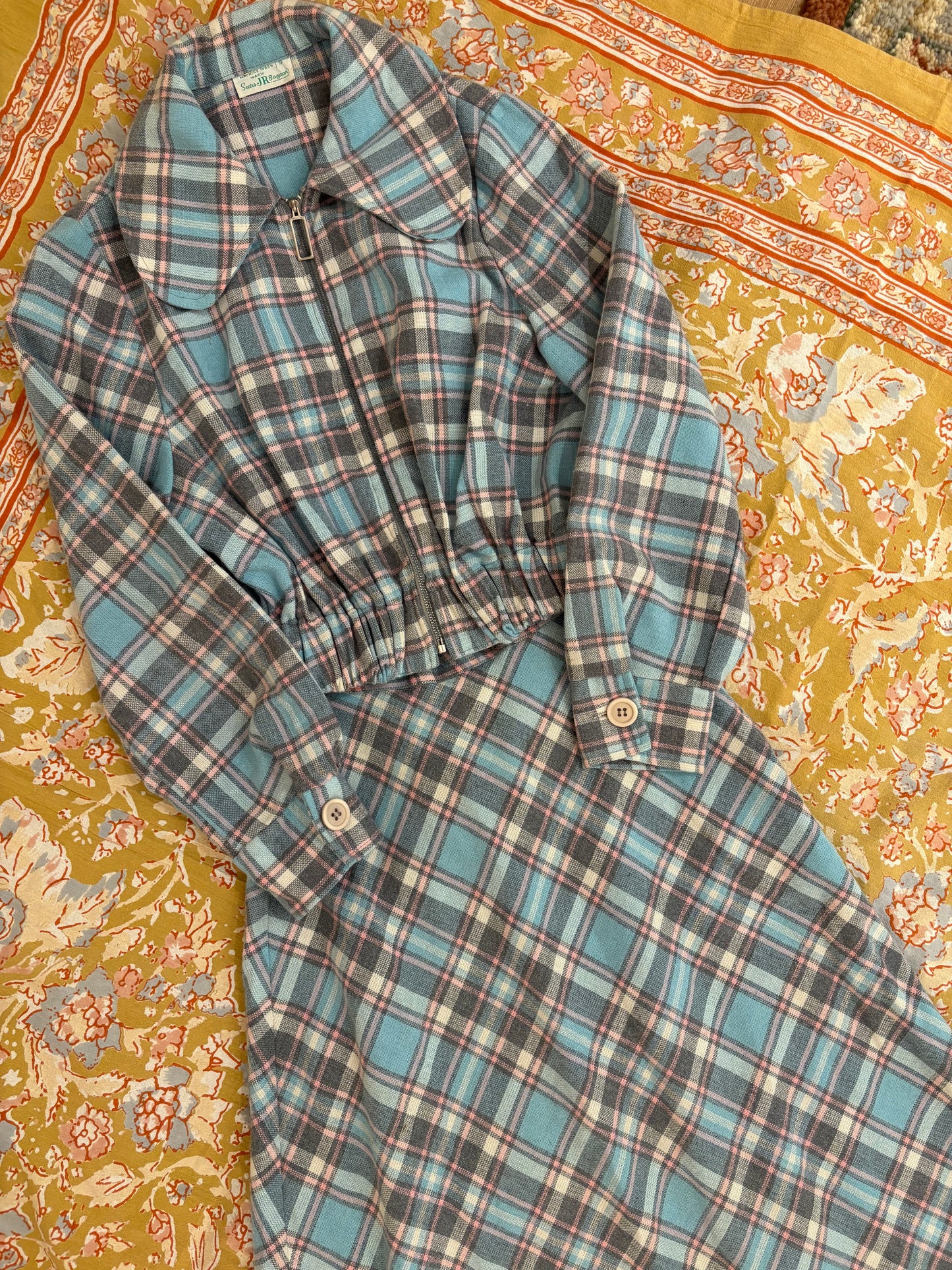 70s Sears JR Bazaar Plaid Set