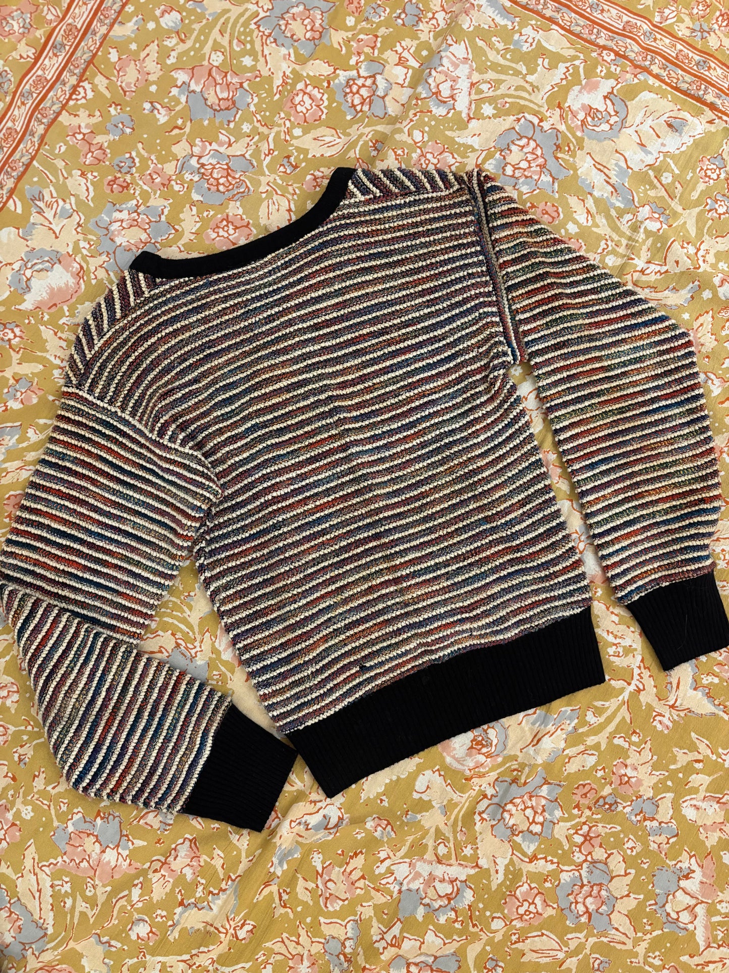 70s Rainbow Chevron Sweater