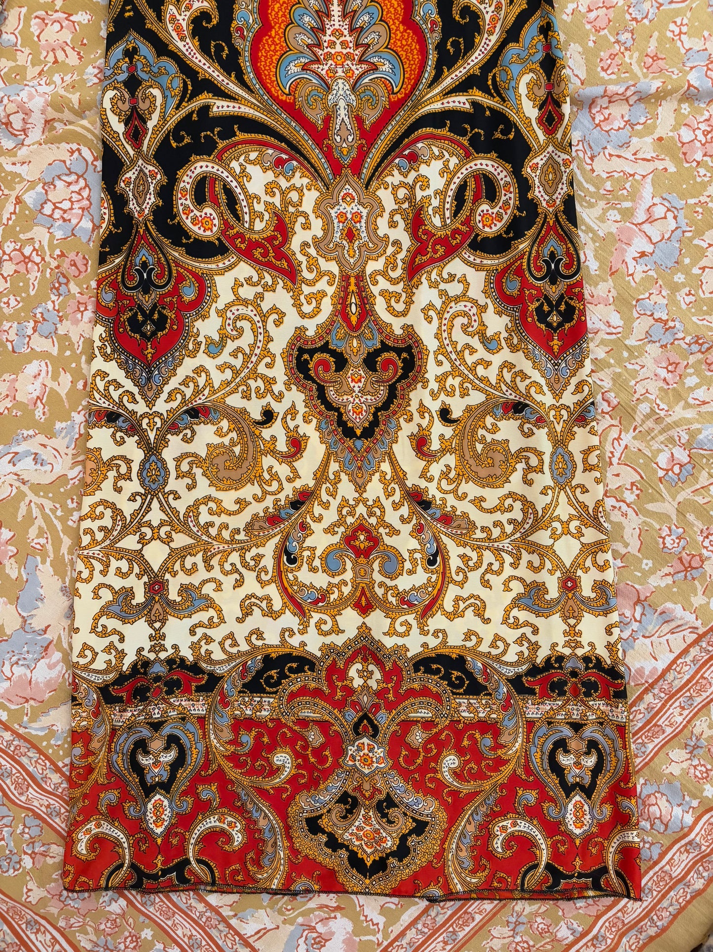 70s Paisley Print Maxi Dress