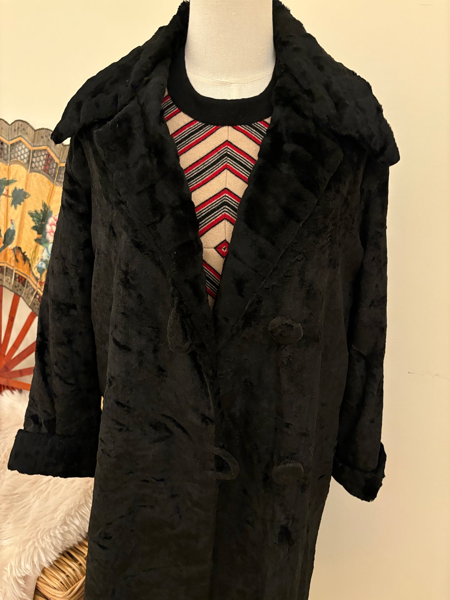 1960s Black Evening Coat