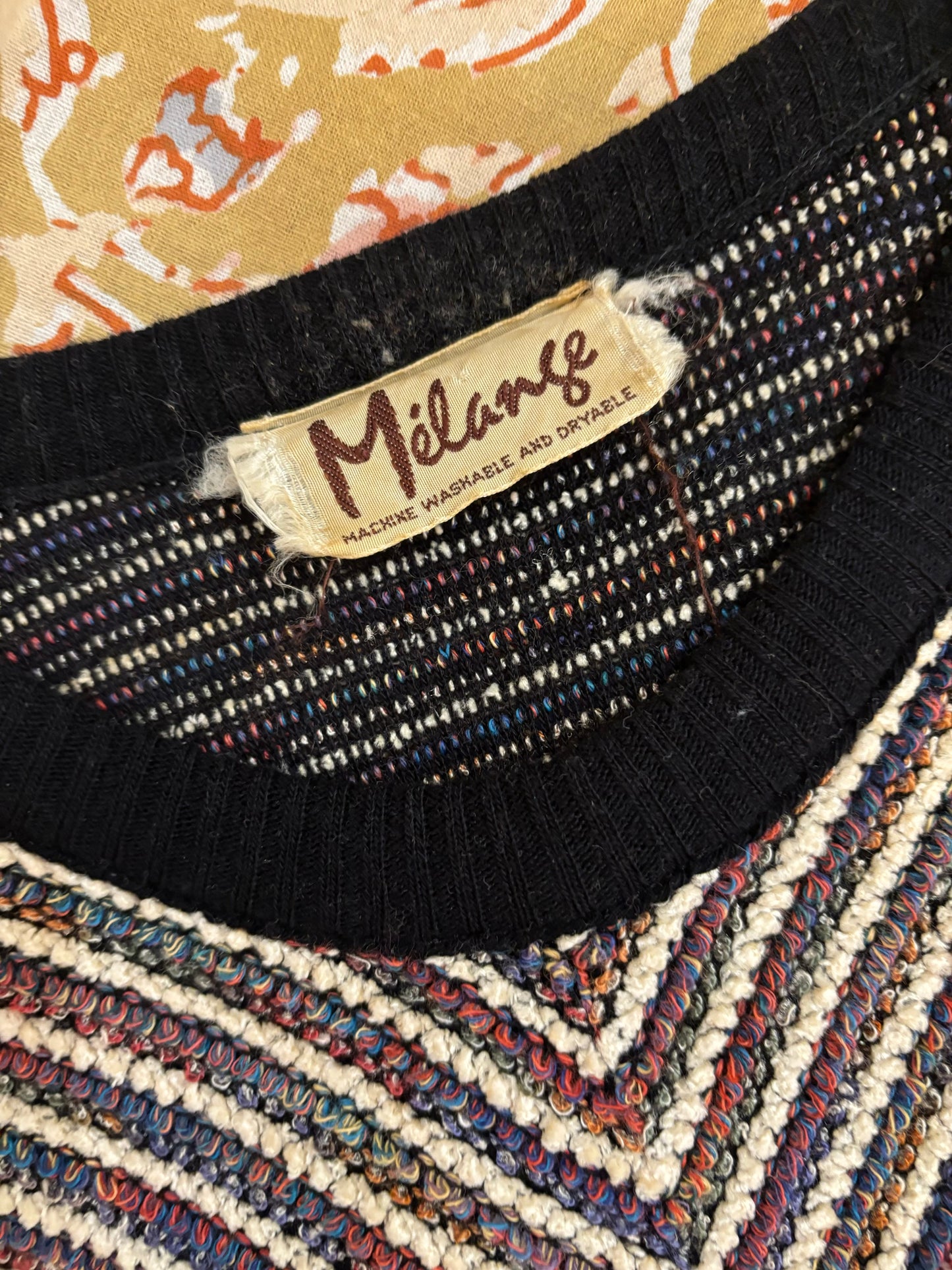 70s Rainbow Chevron Sweater