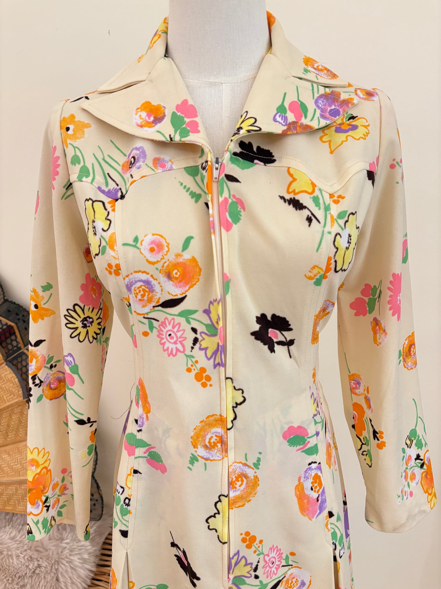 1970s Springtime Swing Dress