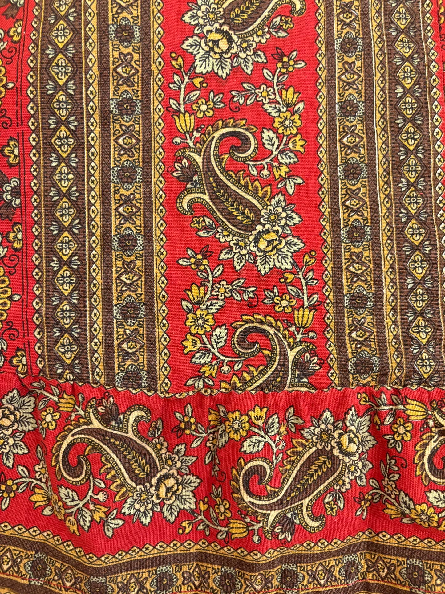 70s Paisley Print Wrap Skirt