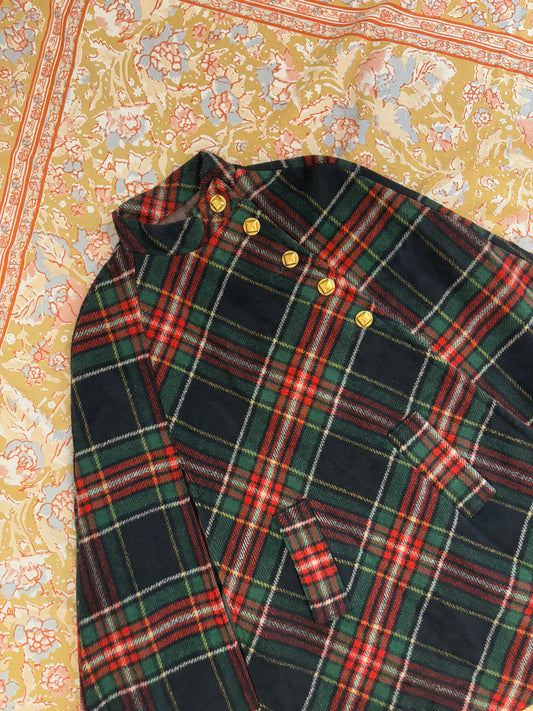 60s Madeline Plaid Cape