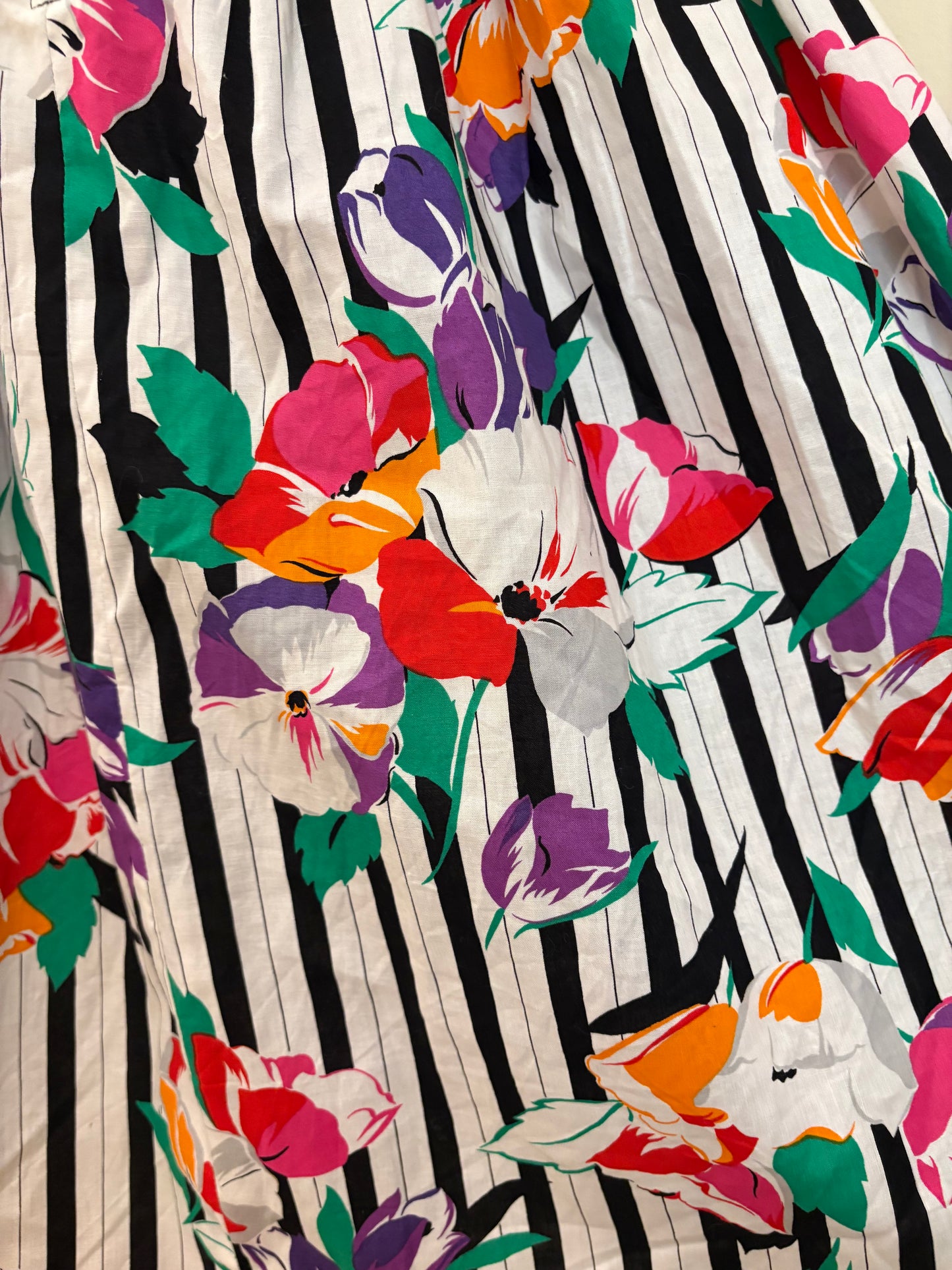 1980s Jean Claire Floral Dress