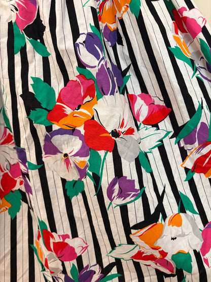 1980s Jean Claire Floral Dress
