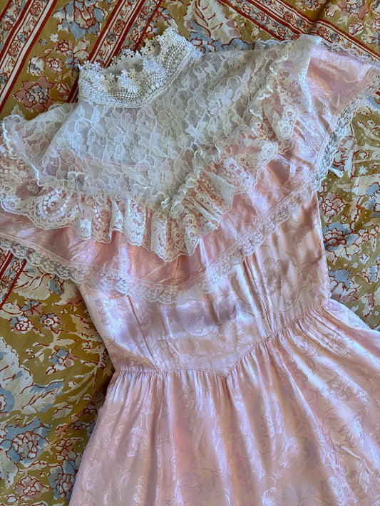 1980s Gunne Sax Pretty In Pink Dress