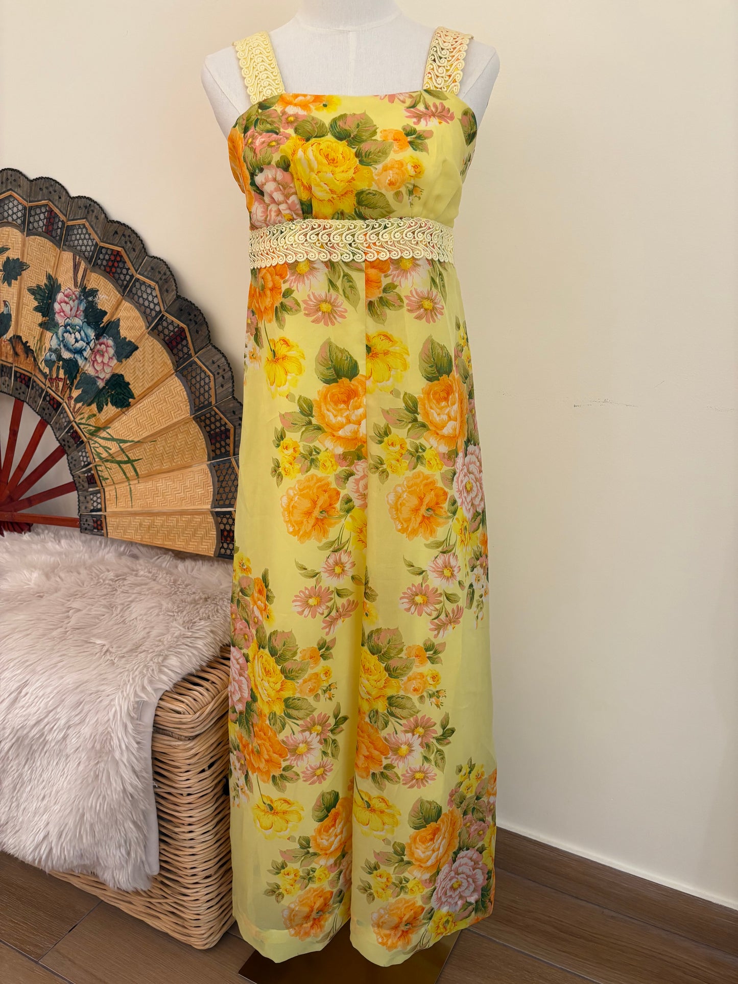 1960s Golden Bloom Maxi