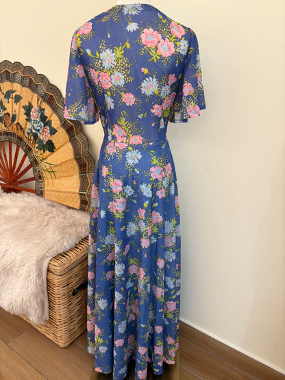 1970s Bluebell Garden Maxi Dress