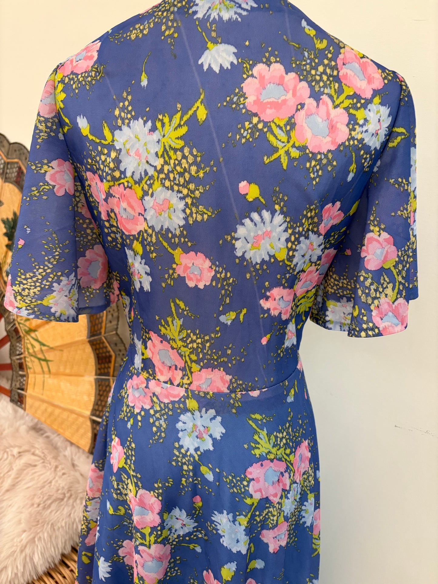 1970s Bluebell Garden Maxi Dress